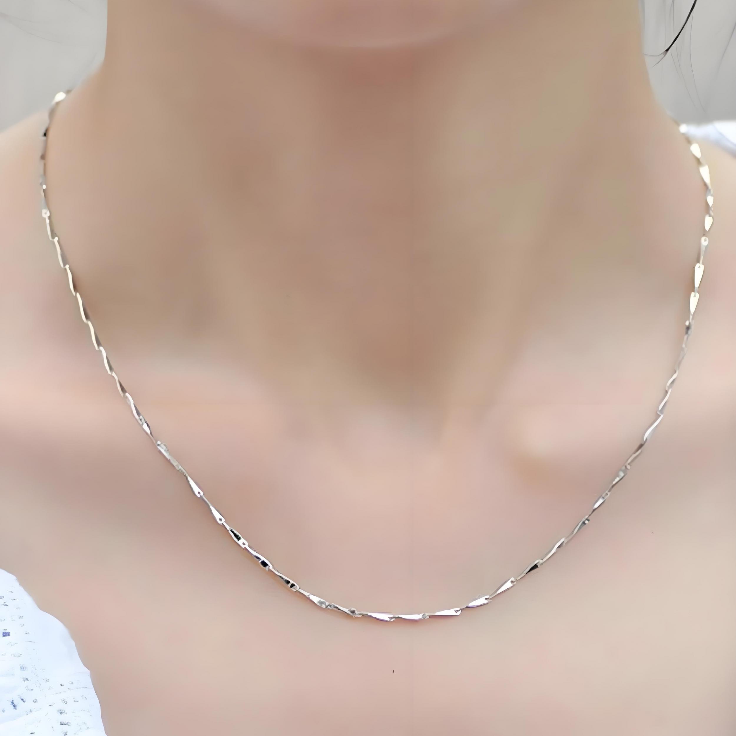 S925 Silvery Melon Seed Chain
